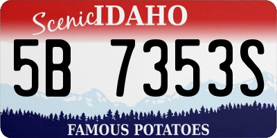 ID license plate 5B7353S