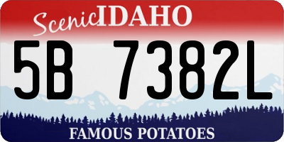 ID license plate 5B7382L