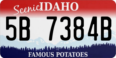 ID license plate 5B7384B