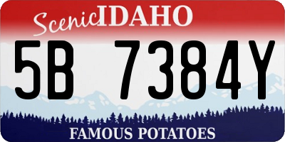 ID license plate 5B7384Y