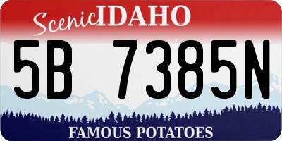 ID license plate 5B7385N