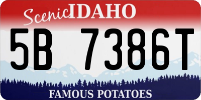 ID license plate 5B7386T