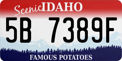 ID license plate 5B7389F