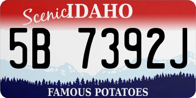 ID license plate 5B7392J
