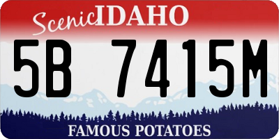ID license plate 5B7415M