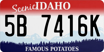 ID license plate 5B7416K