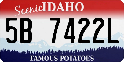 ID license plate 5B7422L