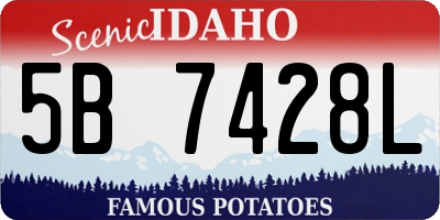ID license plate 5B7428L