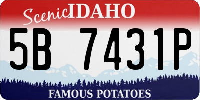 ID license plate 5B7431P