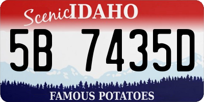 ID license plate 5B7435D