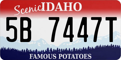 ID license plate 5B7447T