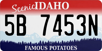 ID license plate 5B7453N
