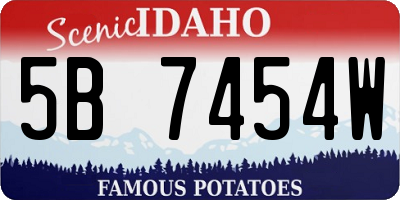 ID license plate 5B7454W