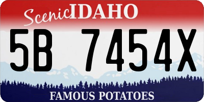 ID license plate 5B7454X