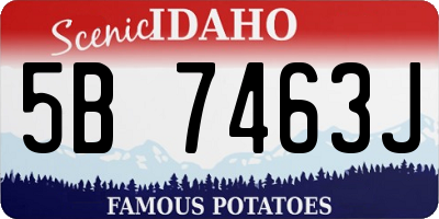 ID license plate 5B7463J