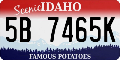 ID license plate 5B7465K