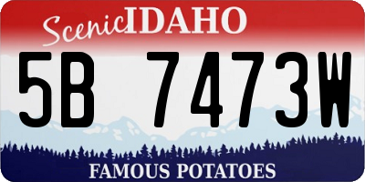 ID license plate 5B7473W