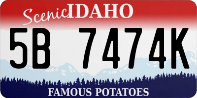 ID license plate 5B7474K