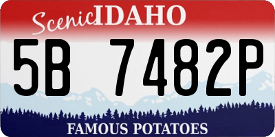 ID license plate 5B7482P