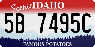 ID license plate 5B7495C