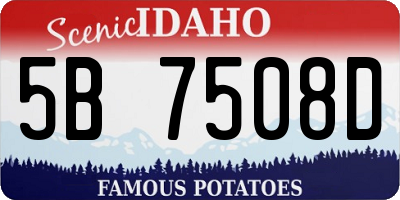 ID license plate 5B7508D