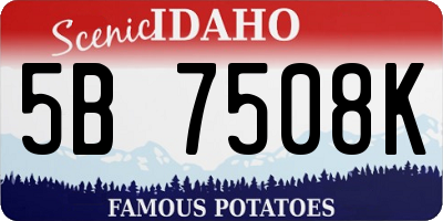 ID license plate 5B7508K