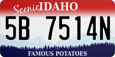 ID license plate 5B7514N