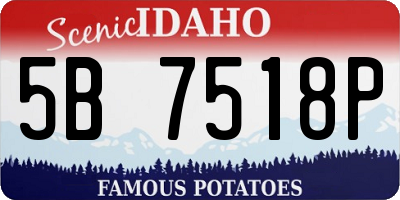 ID license plate 5B7518P