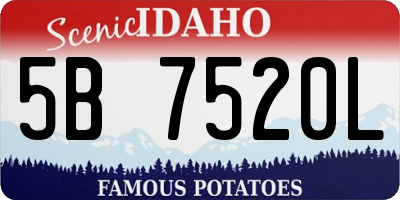 ID license plate 5B7520L
