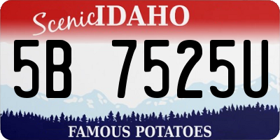 ID license plate 5B7525U