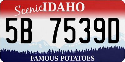 ID license plate 5B7539D