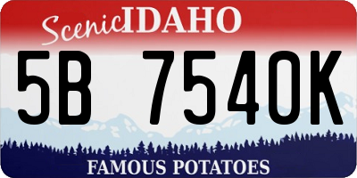 ID license plate 5B7540K