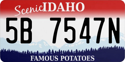 ID license plate 5B7547N