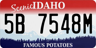ID license plate 5B7548M