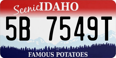 ID license plate 5B7549T