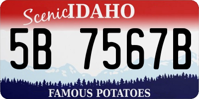 ID license plate 5B7567B