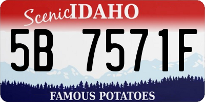 ID license plate 5B7571F