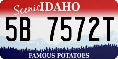 ID license plate 5B7572T