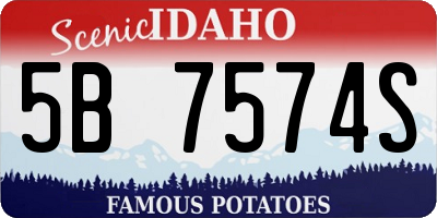 ID license plate 5B7574S