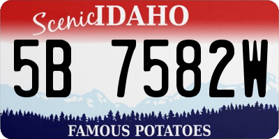 ID license plate 5B7582W