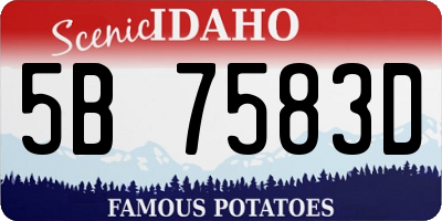 ID license plate 5B7583D