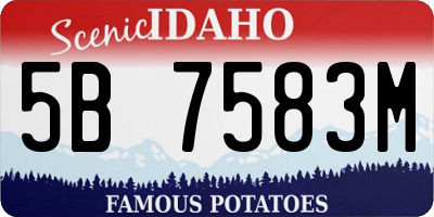 ID license plate 5B7583M