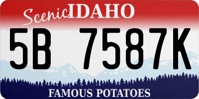 ID license plate 5B7587K