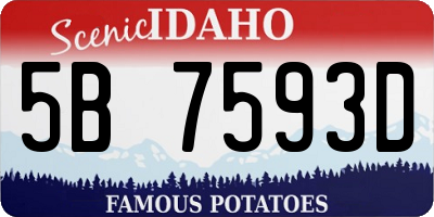 ID license plate 5B7593D