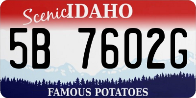 ID license plate 5B7602G
