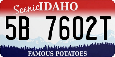 ID license plate 5B7602T