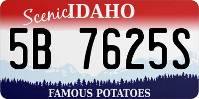 ID license plate 5B7625S