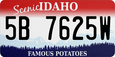 ID license plate 5B7625W