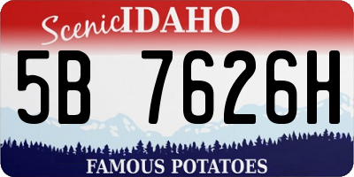 ID license plate 5B7626H