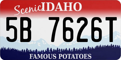 ID license plate 5B7626T